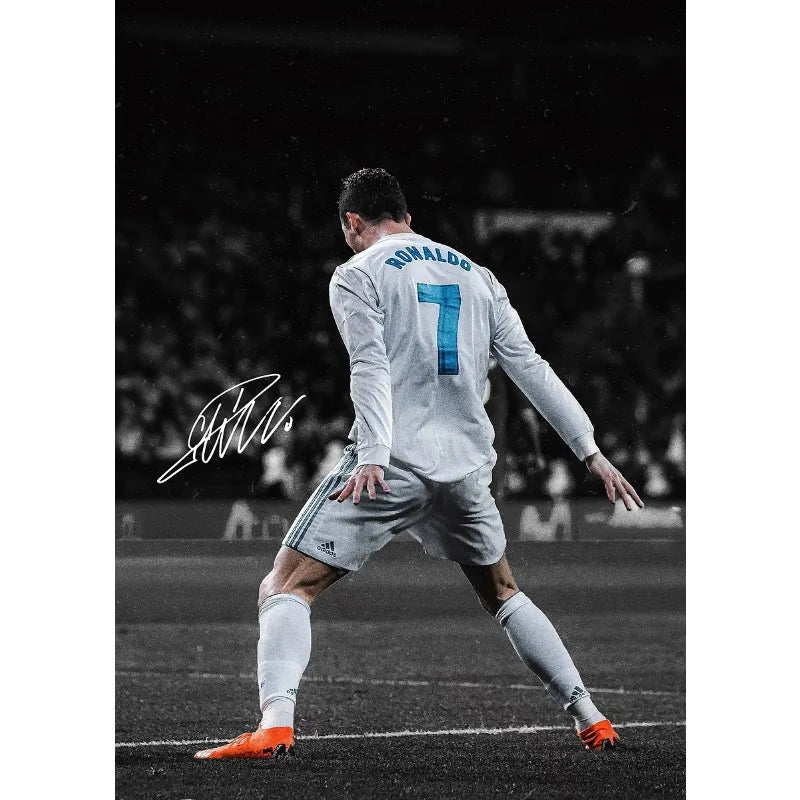 Modern Soccer Sport Player Portrait Poster Print Football Play Picture Canvas Painting Wall Art for Living Room Home Decor Mural