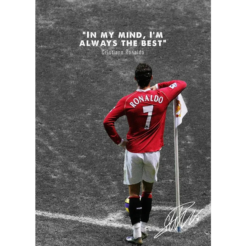 Modern Soccer Sport Player Portrait Poster Print Football Play Picture Canvas Painting Wall Art for Living Room Home Decor Mural